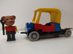 Clean Vintage LEGO FABULAND Barney Bear Figure &amp; Car (not 100% complete)