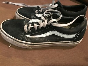 Vans black suede sneakers shoes mens 5.5 womens 7