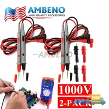 2Sets for Fluke Meter Electrical Alligator Clip Probes 20A Multimeter Test Leads
