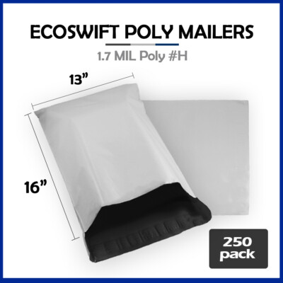 250 Poly Mailer EcoSwift 13x15 – Buste Postali In Plastica Per Spedizioni 1.7MIL