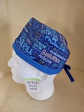 Sterile Processing Instrument Room Men's Skull/Chemo Surgical Scrub Hat/Cap