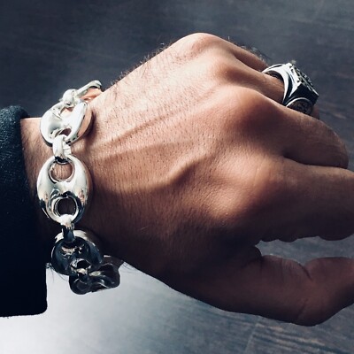 Silver Mariner Bracelet Jumbo size 21mm Anchor Link Chain 925
