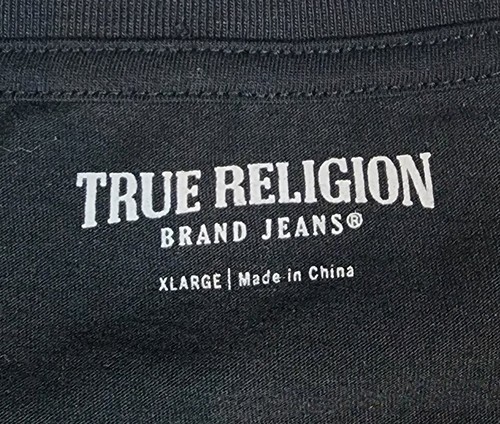 Y2K True Religion Raised Graphics Double Sided Shirt Sleeve T-Shirt Women's XL - Picture 5 of 9