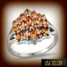 TGW 2.99 Cts. Exotic Genuine Orange Sapphire Ring Size 7