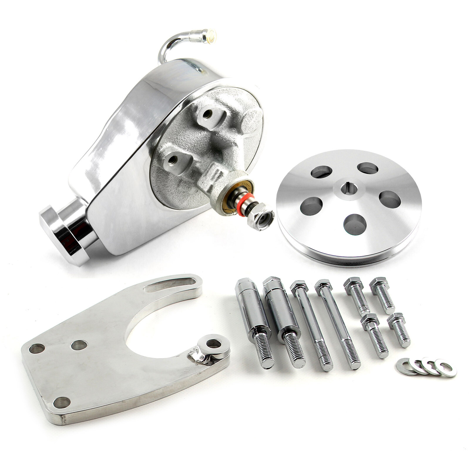 Ford SB 289 302 Windsor Power Steering Pump, Bracket & 1 V Groove Pulley Kit
