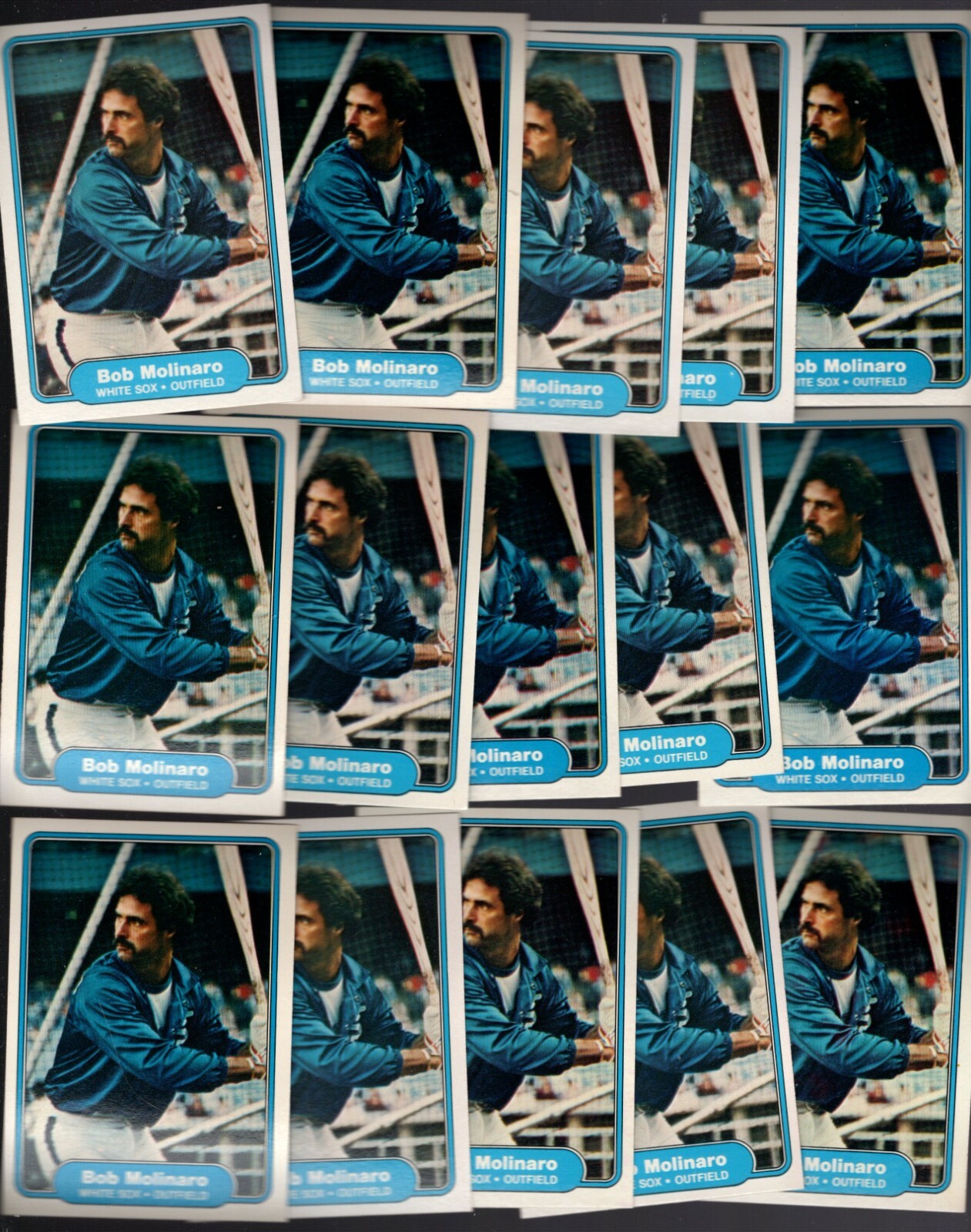 1982 Fleer Baseball #353 LOT of (15) BOB MOLINARO NM+ Chicago WHITE SOX  OF