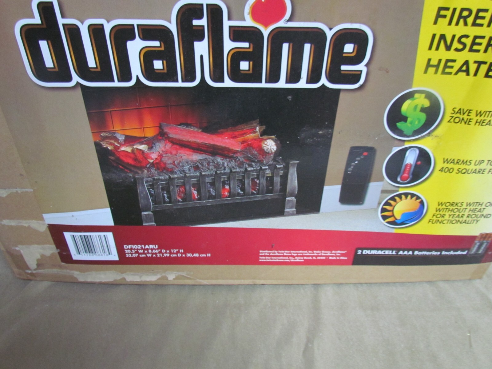 DURAFLAME 120V ELECTRIC FIREPLACE INSERT WITH HEATER REMOTE CONTROL | Inox  Wind