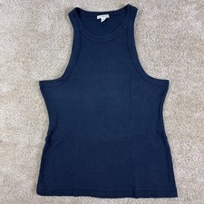 James Perse Standard sunset Tank Top 3 Ribbed Knit Scoop neck black Basic Casual