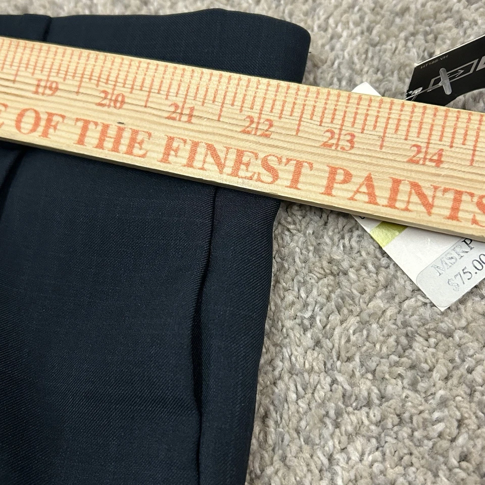 Pantalones de vestir Van Heusen para hombre 44X34 doble pliegue microfibra azul marino nuevos con etiquetas Foto 4 de 4