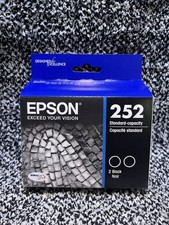 Genuine Epson 252 Black Dual Pack - 2 Pack - Twin Pack T252120-D2 Date: 2025