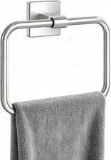 Hand Towel Holder, Rectangular Towel Ring, Brushed Nickel