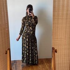 ULLA JOHNSON  Fernanda Drop-Waist Floral-Print Stretch-Jersey Turtleneck Dress