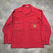 Vintage 60s BSA Boy Scouts Red Wool Shirt Jacket 1960s True Vintage