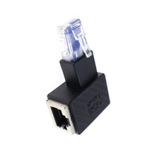 Right Angle RJ45 Cat 5e 6e Cat7 Male to Female Lan Ethernet Network Adapter fr