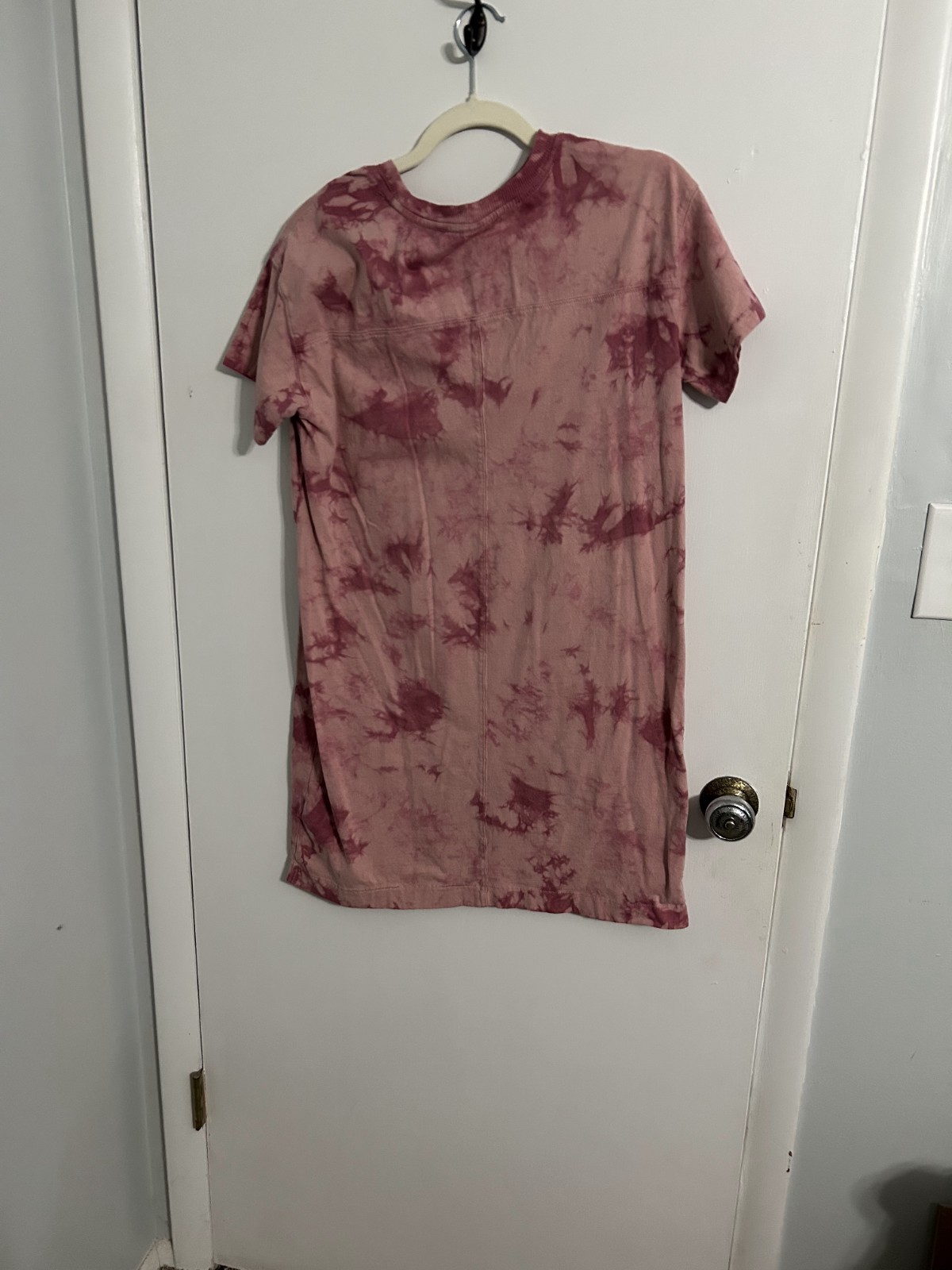Old Navy Women's Tie-Dye Short Sleeve Crew Neck Cotton T-Shirt Pink Red Size S