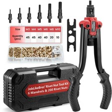 Gewindeeinsatzzange M3-M10 200 Pressmuttern 6 Spindeln Griffe &lrm;rot