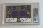 KOBE BRYANT Gary Payton 2004-05 SP GAME USED Fabrics Dual AUTO /50 BGS 7 NM