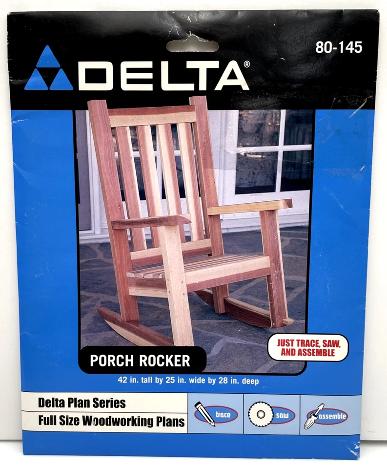 3 Delta Series Full Size Woodworking Furniture Plans Wheelbarrow & Well & Rocker - Image 4 of 4