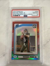 2024 Panini - Michael Penix Jr. #308 Optic Preview Red & Green Prizm (RC) PSA 10