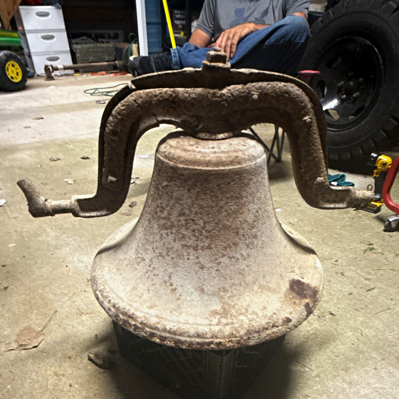 Antique cast iron bell 20”  bell not cracked just the bracket is cracked