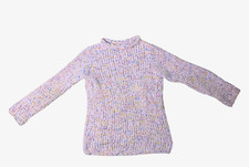 Girl pink Knitted sweater with multi color dots size Large