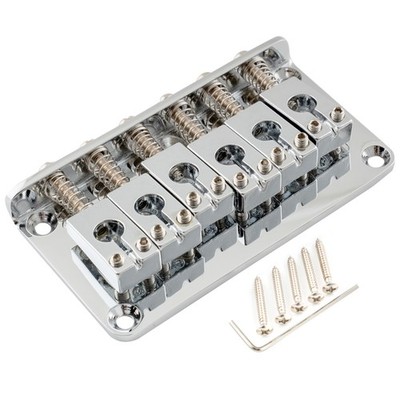 Musiclily Pro Chrome 52.5mm Saddle Hardtail Fixed Bridge For Strat TL Guitar