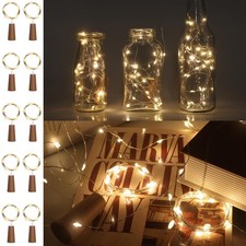 10 Pack Bottle Lights with Cork Warm White, 2M 20LED Mini Copper Wire Fairy