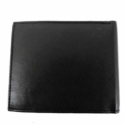 Slim Italian Genuine Leather Men's By Fold Wallet ID Credit Card Fold Black