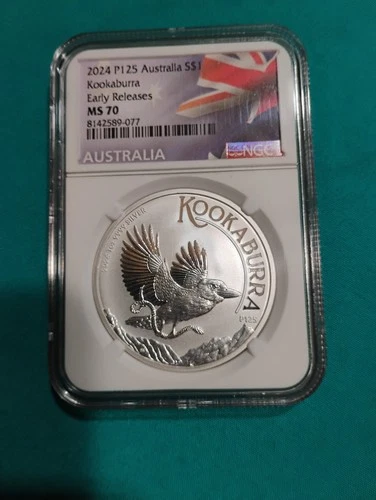 2024-P Australia 1 Oz .9999 Silver Kookaburra NGC MS70 Early Releases!