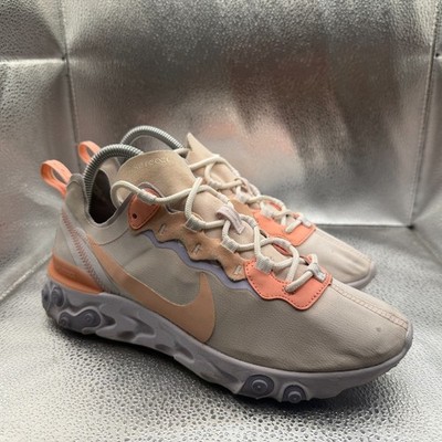 Size 8 Nike React Element 55 Pale Pink Washed Coral Womens Sneakers BQ2728-601