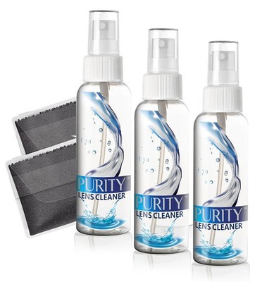 Purity Eyeglass Lens Cleaner Kit - 3 X 1Oz Travel Size Lens Cleaner Spray Bottle