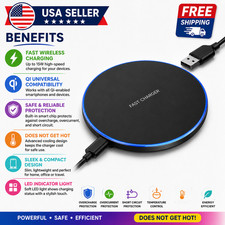 15W Fast Wireless Charging Stand Qi Charger Pad Dock Universal Phone Holder