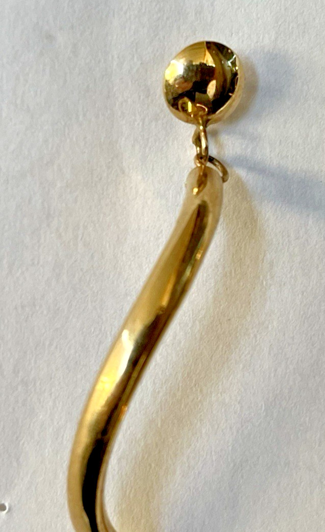 14KYG BEAUTIFUL TWISTED CIRCULAR DANGLE DROP EARR… - image 9