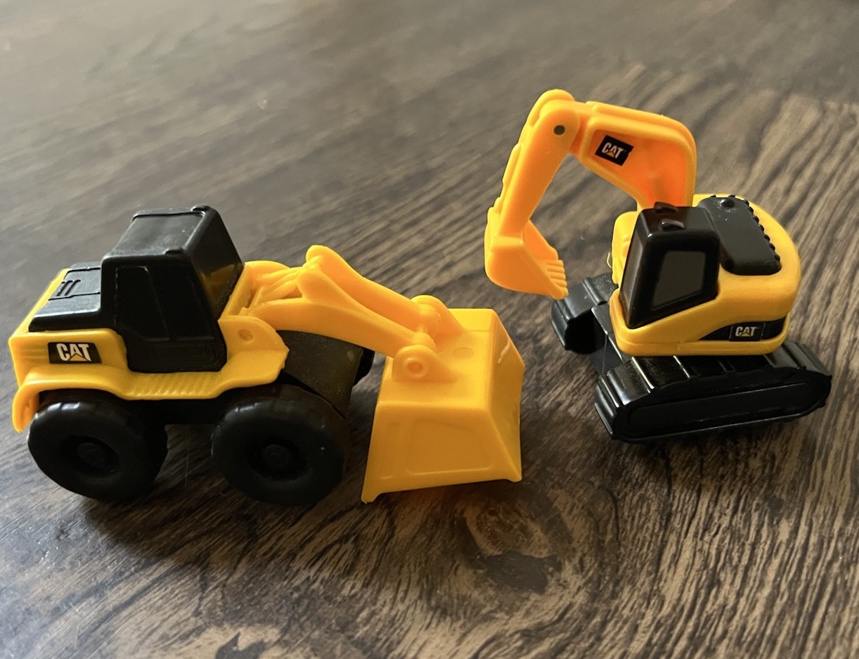 Yellow CAT Excavator Toy Set - 2 Construction Trucks for Kids