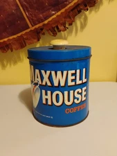 Vintage Maxwell House Coffee J L Clark Rockford Illinois Canister Container Lid