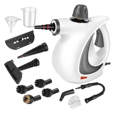 Handheld Pressurized Steam Cleaner with 12 pcs Accessories, Portable Deep Gray