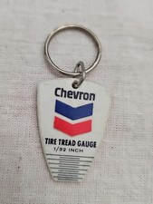 Vintage Chevron Plastic Key Chain Tire Tread Gauge 1/32" Rare OOAK Panorama City