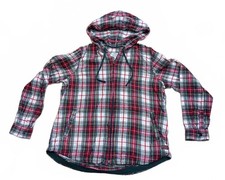 L.L.Bean Plaid Hooded Flannel Shirt Jacket. Size M