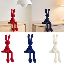 Sitting Rabbit Figurine Bunny Statue for Counter TV Cabinets Living Room