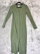 Isabel Maternity Small V-Neck Ribbed Midi Button-Front Dress Long Sleeve Target