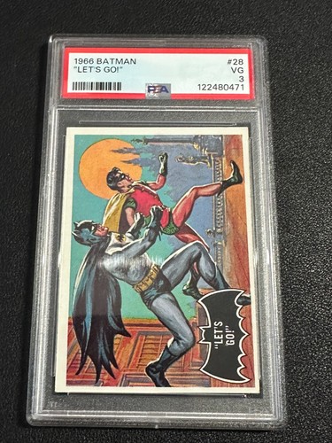 1966 Topps Batman Black Bat #28 Let's Go — PSA 3