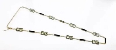 DOLCE & GABBANA Necklace DG Logo 90s Stone Vintage D and G Jewelry
