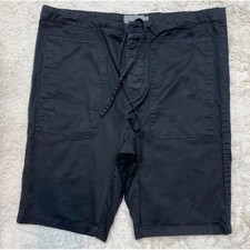 Vince Shorts Mens Small Black Drawstring Elastic Waist Cotton Blend Excellent