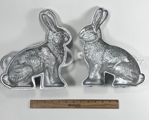 Easter Bunny Rabbit Cake Mold Two Piece 3D Cast Aluminum 10.75" King Arthur USA