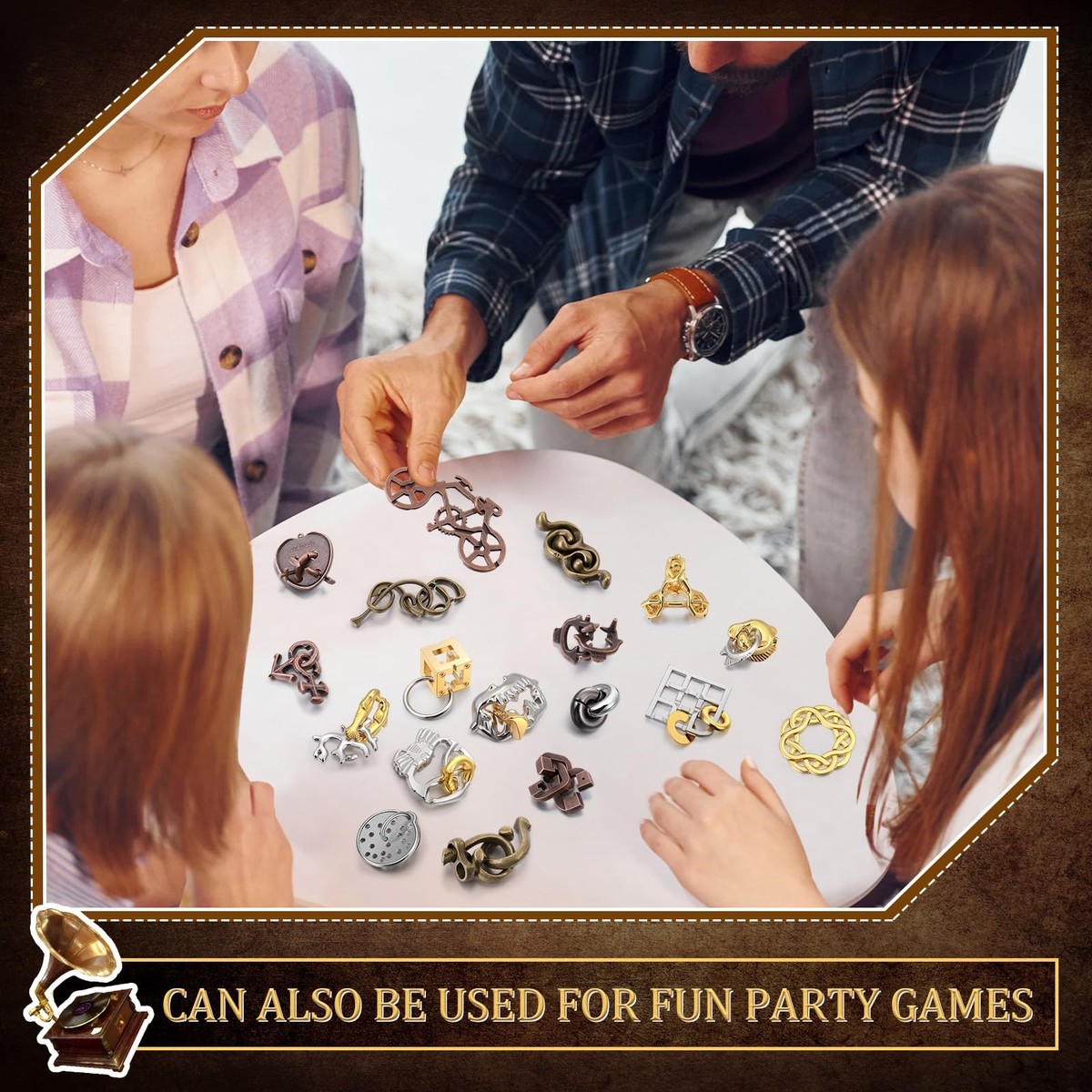 Yilloog 48 Pcs 3D Metal Puzzles Difficult Metal Brain Assortment