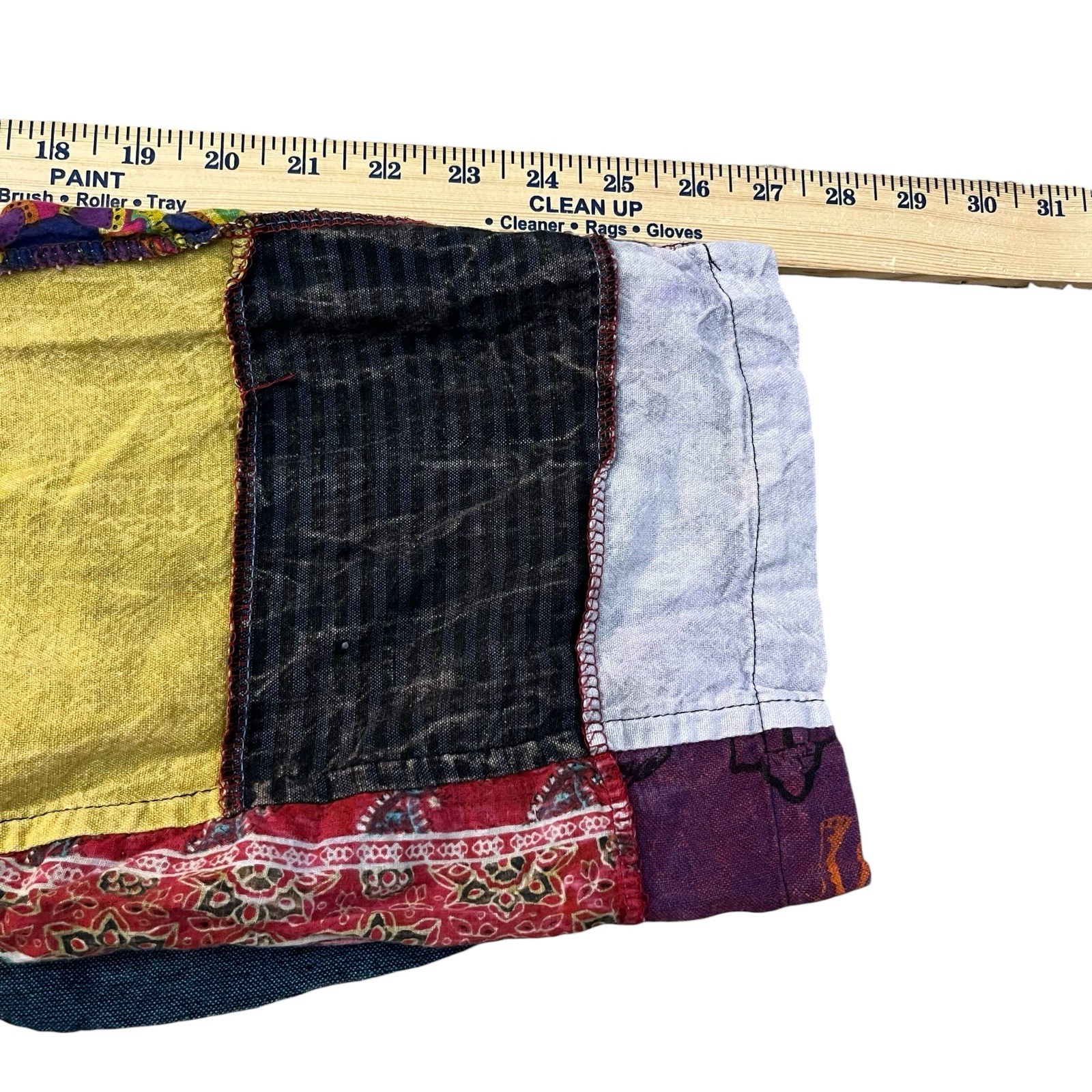 Rhea Boho Patchwork Overalls Small Straight Leg C… - image 13