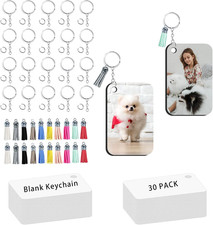 120Pcs Sublimation Blanks Keychains Double Side Rectangle Blank Keychains with T
