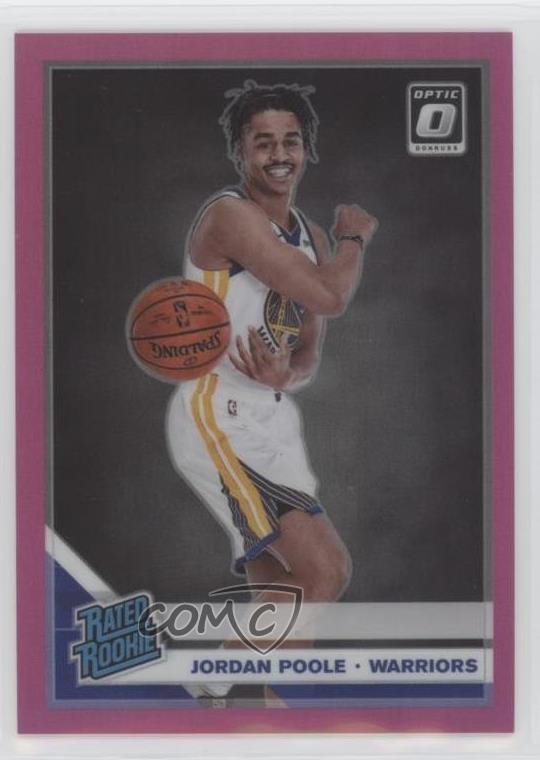 2019 Panini Donruss Optic Rated Pink Prizm 19/25 Jordan Poole #169 Rookie RC 0ar