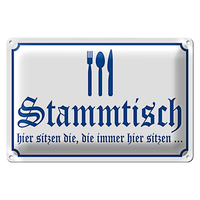 Blechschild Stammtisch 30X20Cm Die Immer Her Sitzen GaststäTte