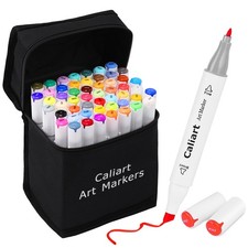 Alcohol Based Markers, 52 Colors Art Marker Set Fine  Chisel Dual Tip, Perma...